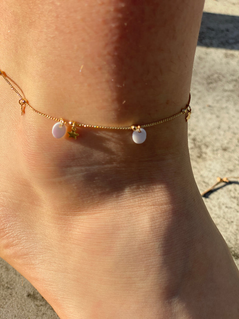 Beautiful shell and brass decorative anklet